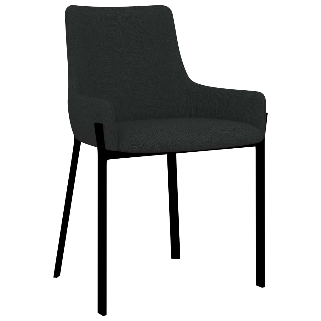 Esszimmerstühle 2 Stk. Schwarz Stoff