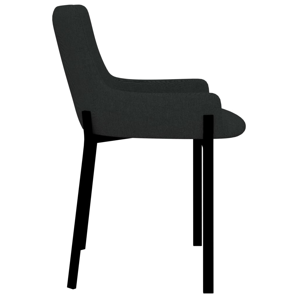Esszimmerstühle 2 Stk. Schwarz Stoff