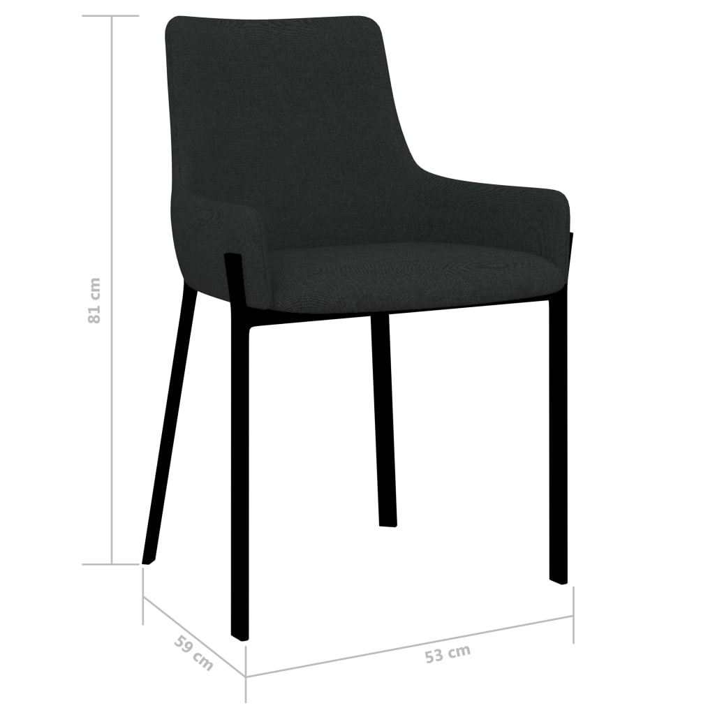 Esszimmerstühle 2 Stk. Schwarz Stoff