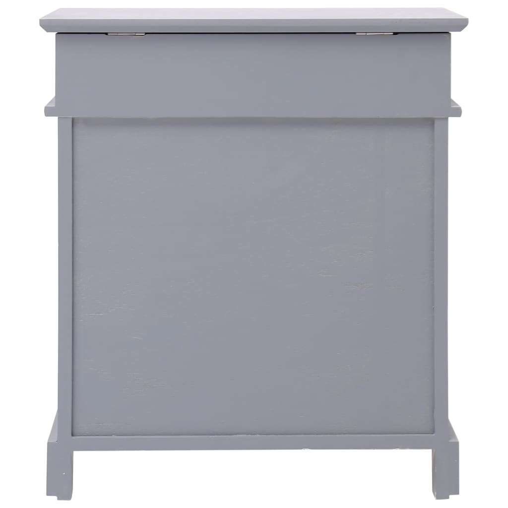 Shoe cabinet grey 50 x 28 x 58 cm Paulownia wood