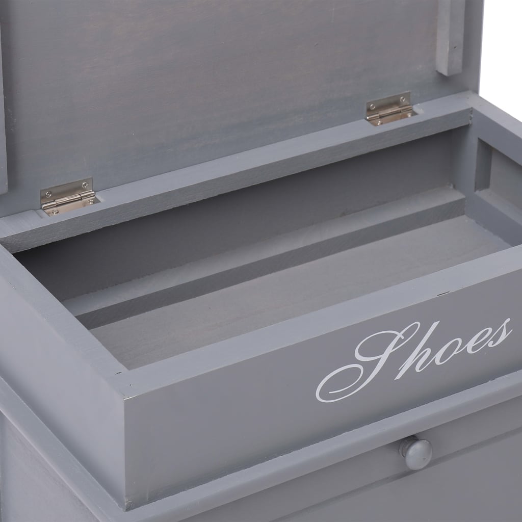 Shoe cabinet grey 50 x 28 x 58 cm Paulownia wood