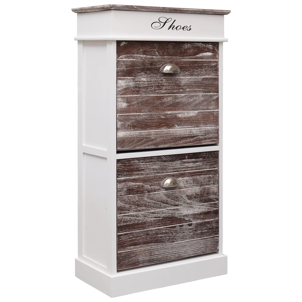 Shoe cabinet brown 50 x 28 x 98 cm Paulownia wood