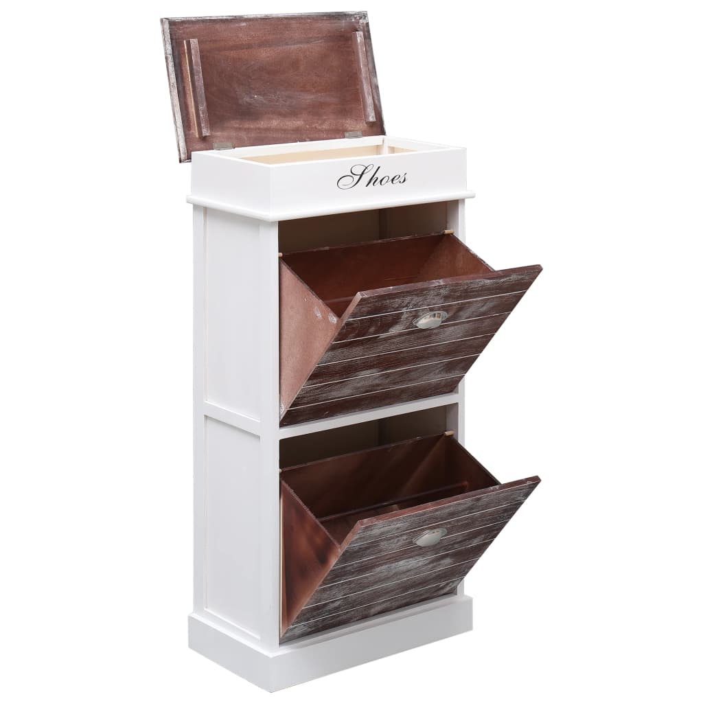 Shoe cabinet brown 50 x 28 x 98 cm Paulownia wood
