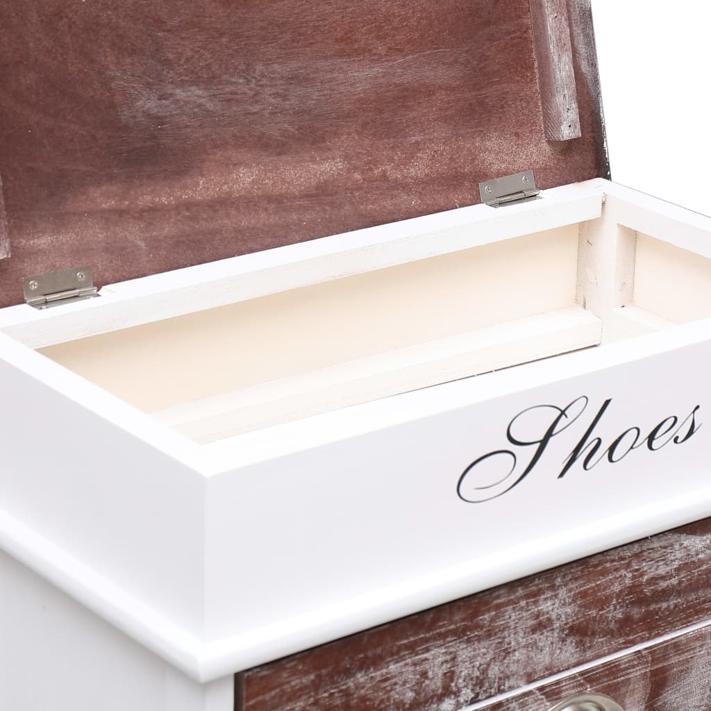 Shoe cabinet brown 50 x 28 x 98 cm Paulownia wood