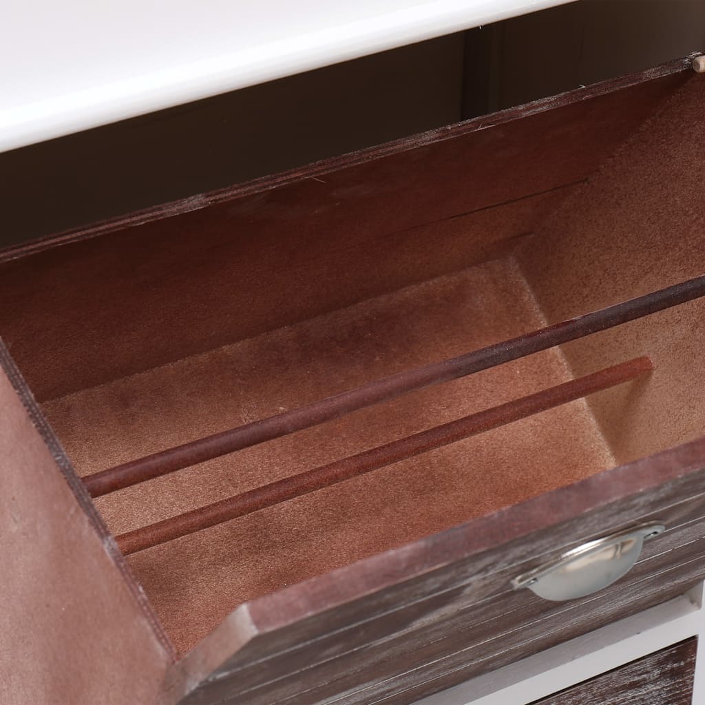 Shoe cabinet brown 50 x 28 x 98 cm Paulownia wood