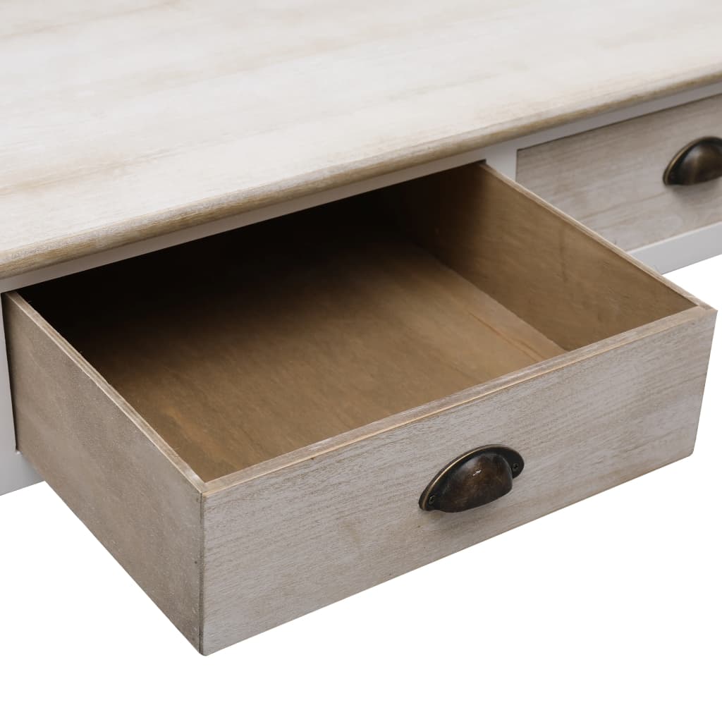 Couchtisch Weiß und Natur 100x50x45 cm Holz