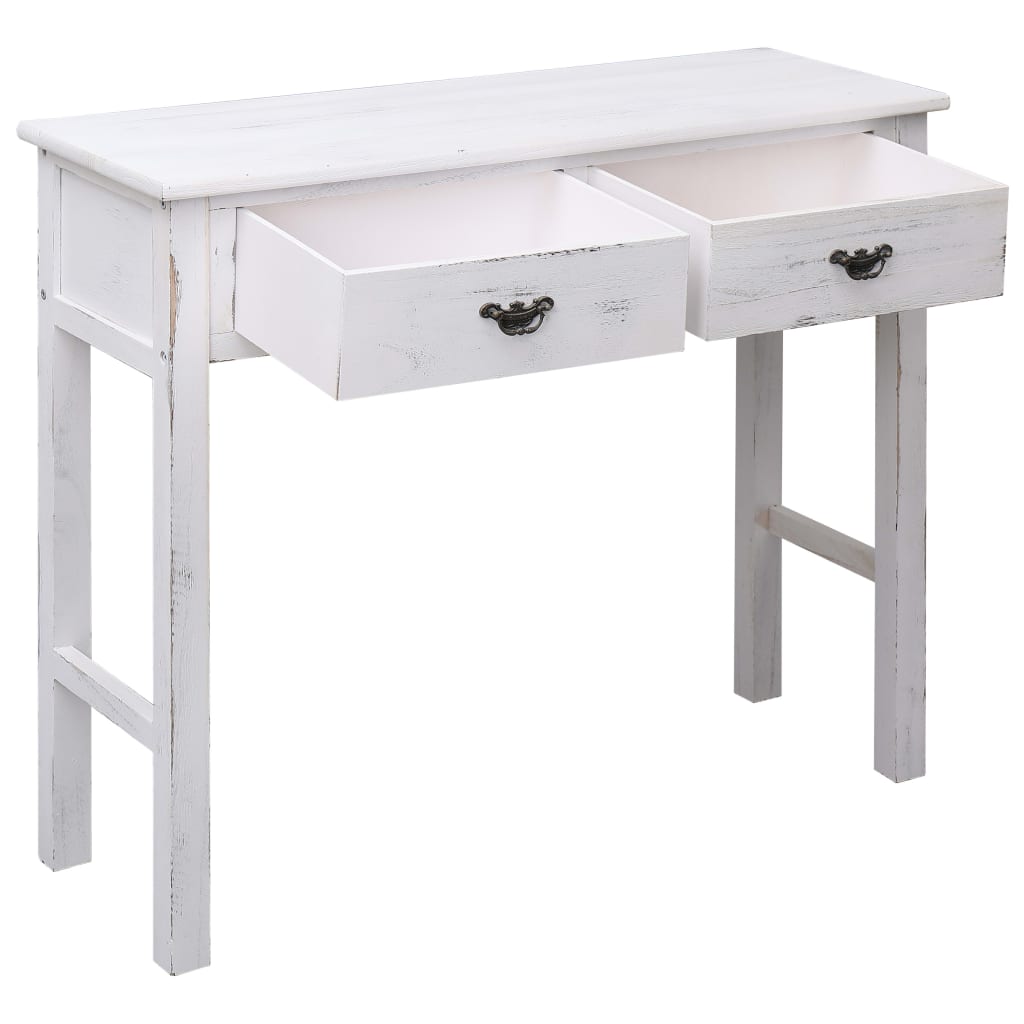 Konsolentisch Antik-Weiß 90 × 30 × 77 cm Holz