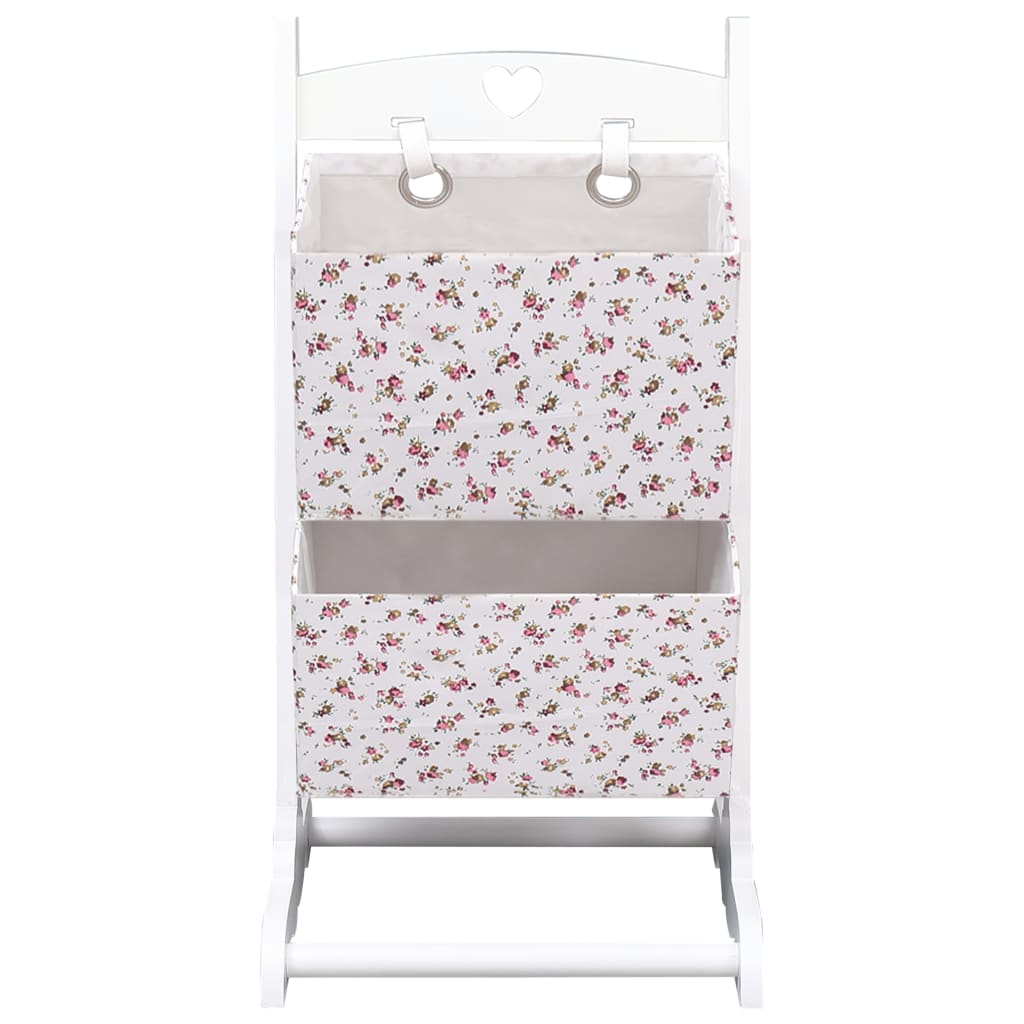 2-stufiges Korbregal Blumenmuster 35 x 35 x 72 cm Holz