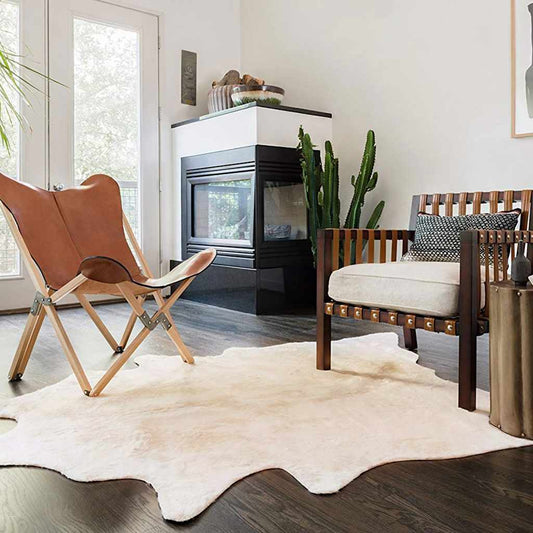 Genuine Cowhide Rug 150×170 cm Beige