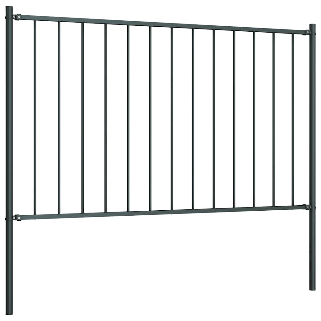 Zaunelement Woerden mit Pfosten Stahl 1,7 x 1,25 m Anthrazit