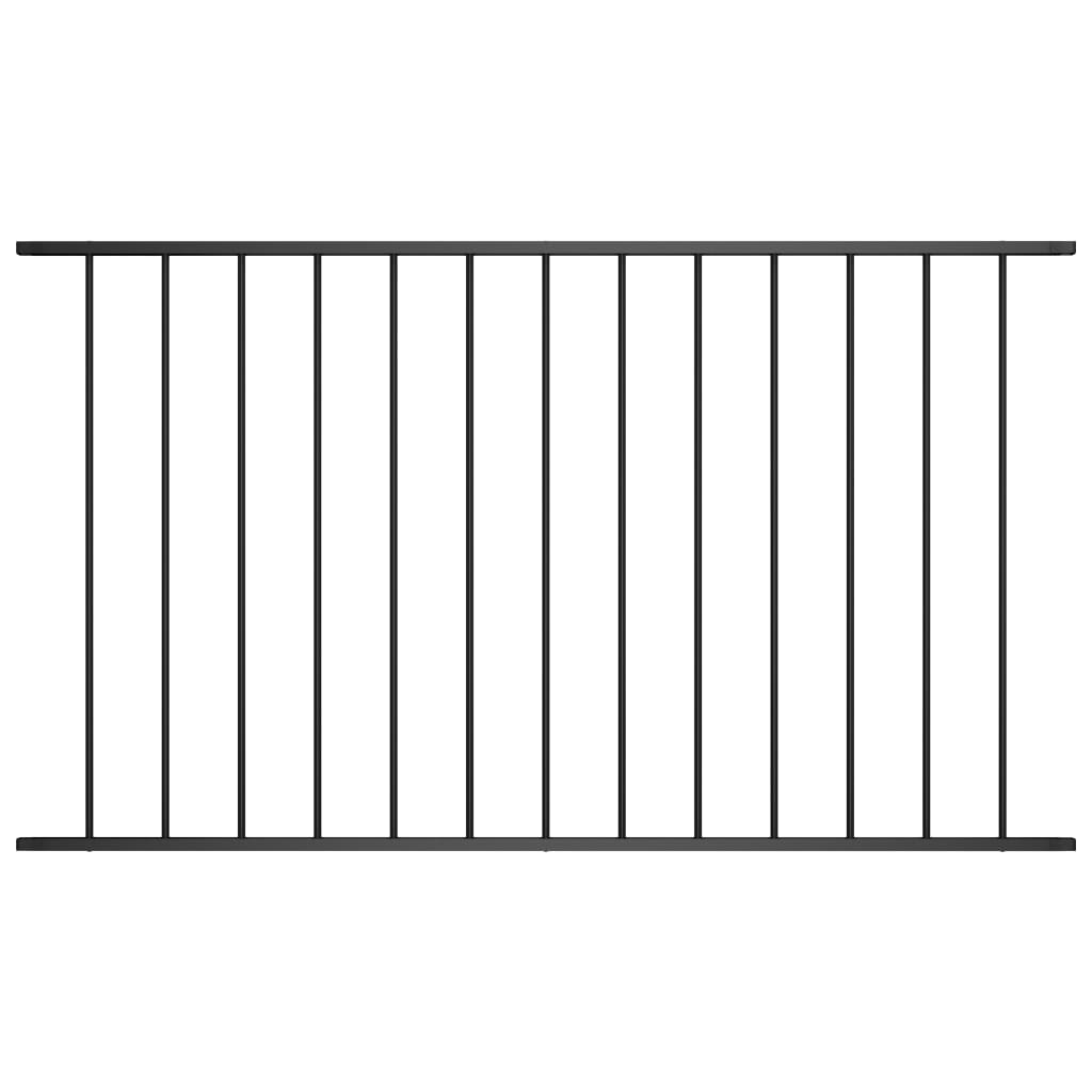 Zaunfeld Pulverbeschichteter Stahl 1,7 x 1,25 m Schwarz