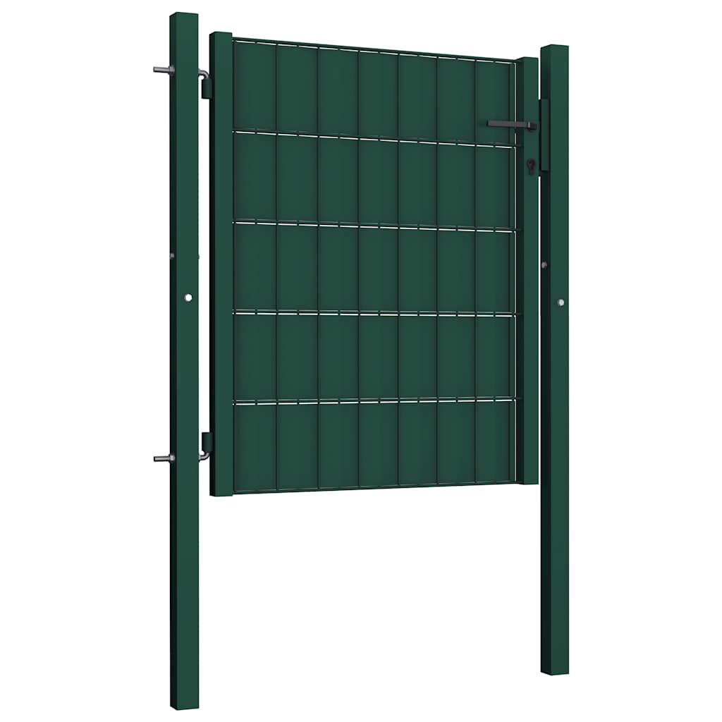 Zauntor aus PVC und Stahl 100 x 100 cm Grün