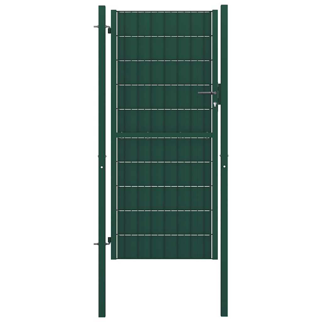 Gartentor aus PVC und Stahl 100 x 164 cm Grün