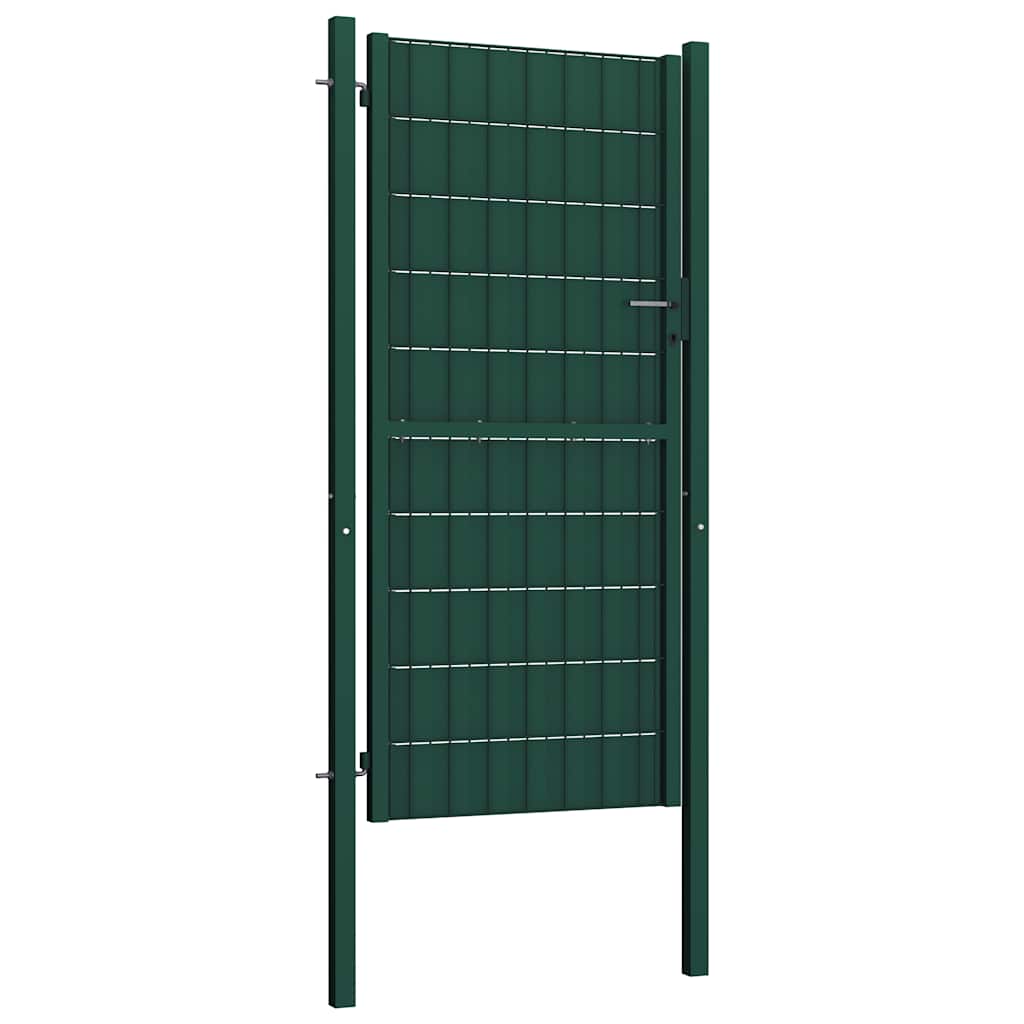 Zauntor aus PVC und Stahl 100 x 204 cm Grün