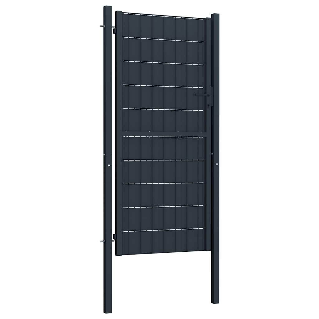Gartentor aus PVC und Stahl 100 x 204 cm Anthrazit