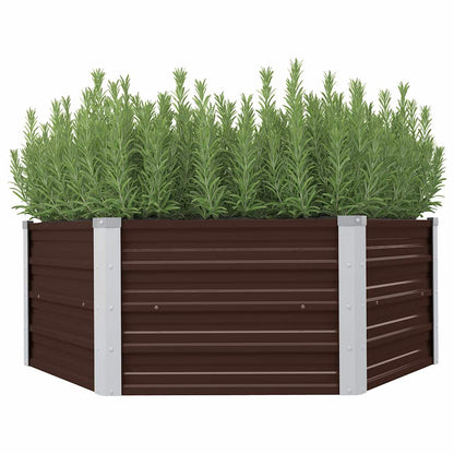 Hochbeet Braun 129 x 129 x 45 cm Verzinkter Stahl