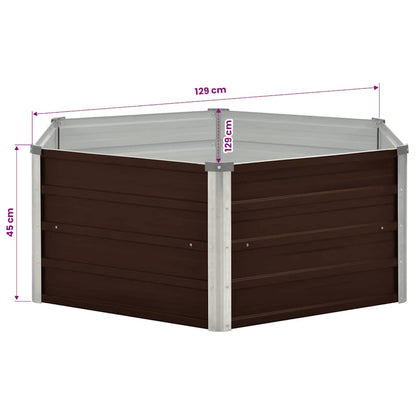 Hochbeet Braun 129 x 129 x 45 cm Verzinkter Stahl