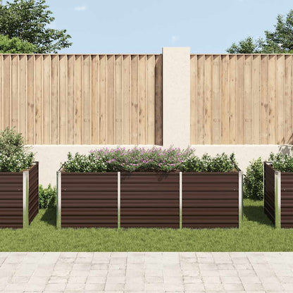 Garten-Hochbeet Braun 240 x 80 x 77 cm Verzinkter Stahl