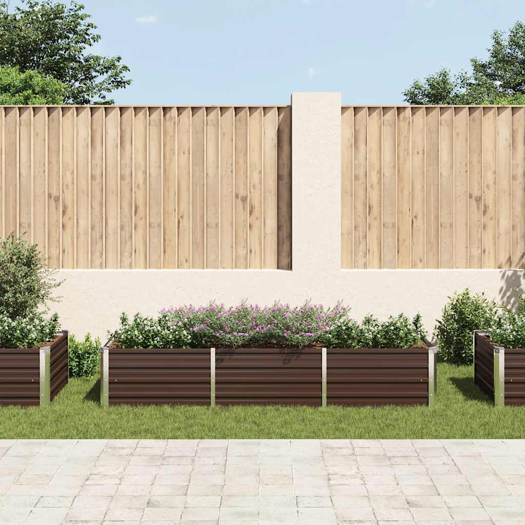 Garten-Hochbeet Braun 240 x 80 x 45 cm Verzinkter Stahl