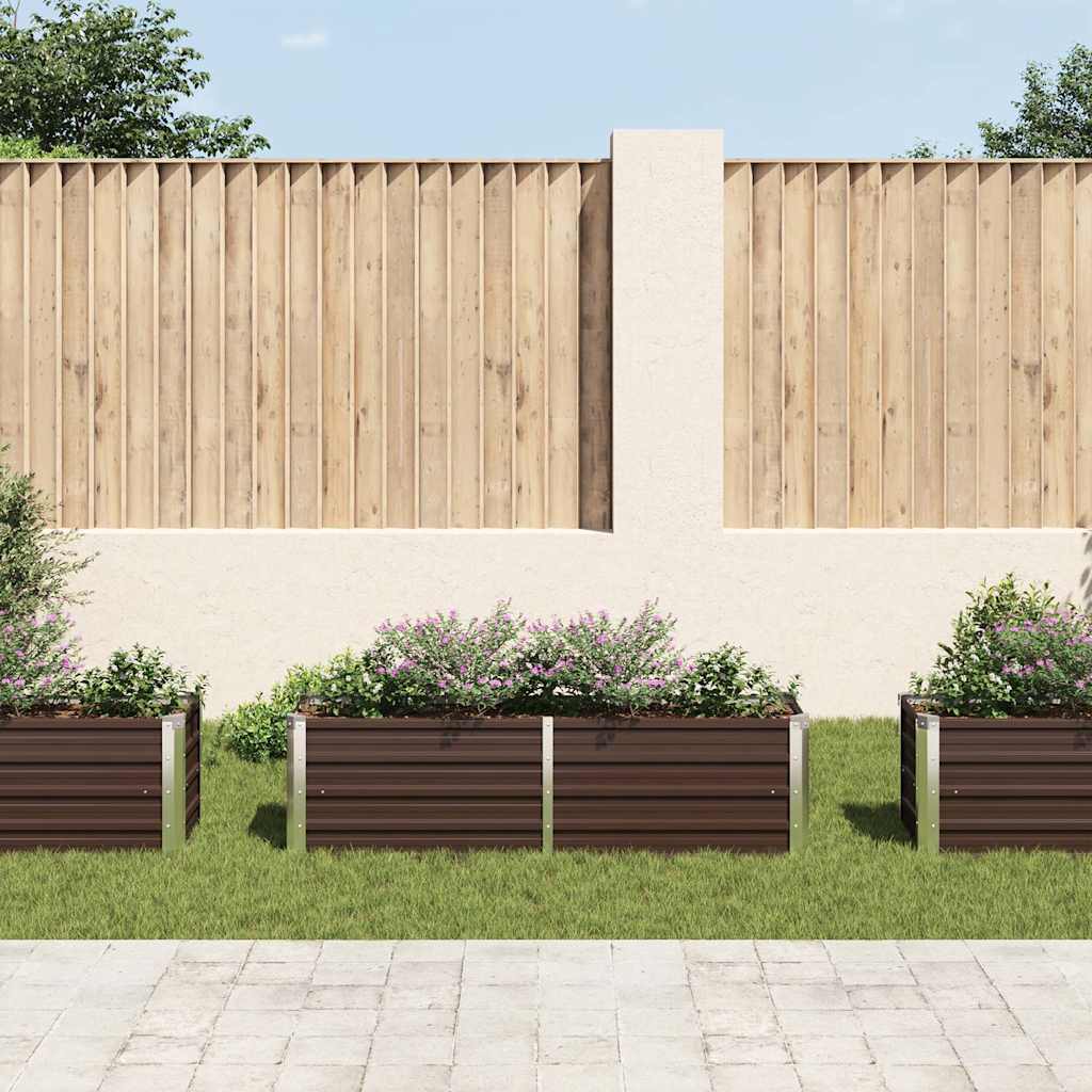 Garten-Hochbeet Braun 160 x 40 x 45 cm Verzinkter Stahl