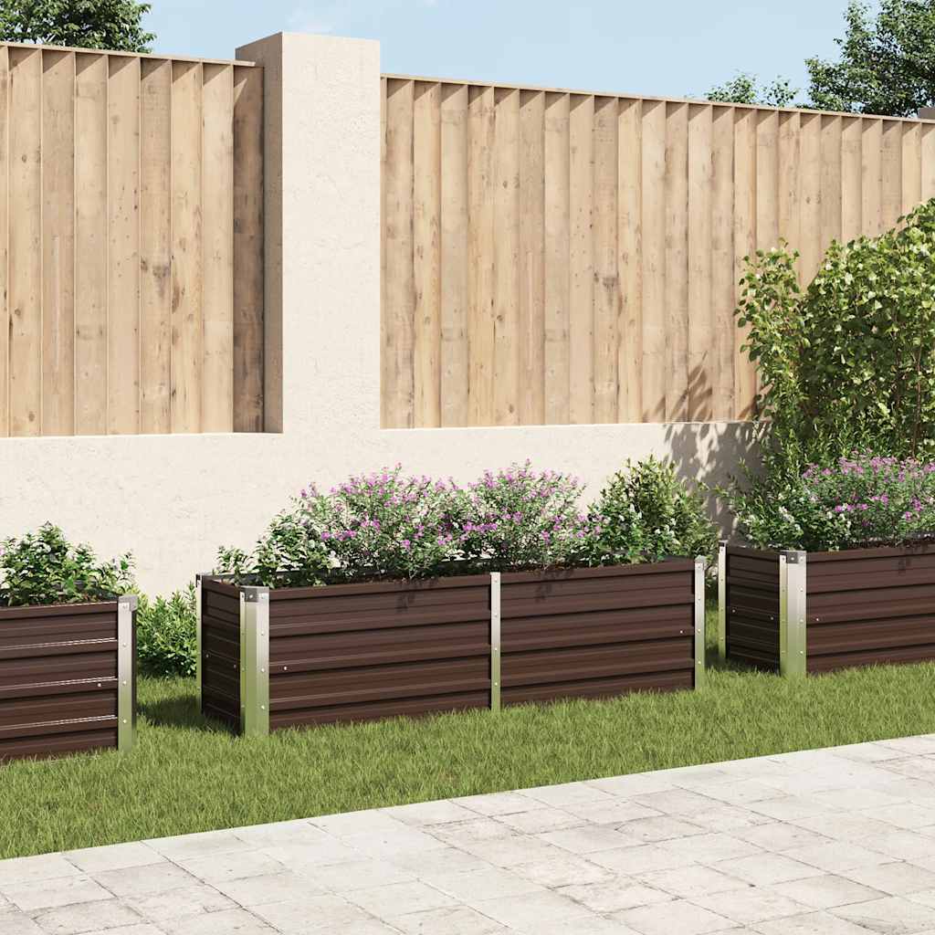 Garten-Hochbeet Braun 160 x 40 x 45 cm Verzinkter Stahl