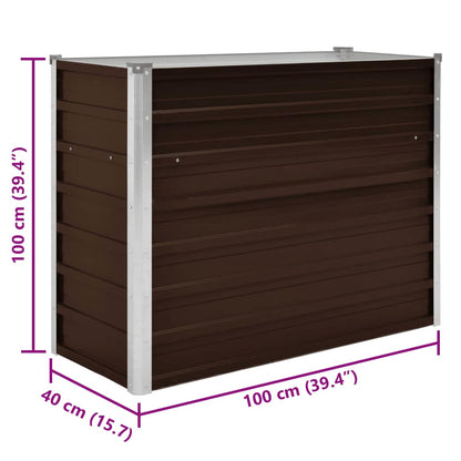Garten-Hochbeet Braun 100 x 40 x 77 cm Verzinkter Stahl