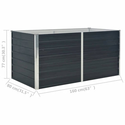 Hochbeet Anthrazit 160 x 80 x 77 cm Verzinkter Stahl