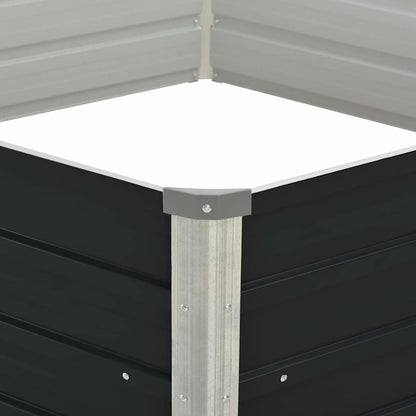 Hochbeet Anthrazit 129 x 129 x 45 cm Verzinkter Stahl