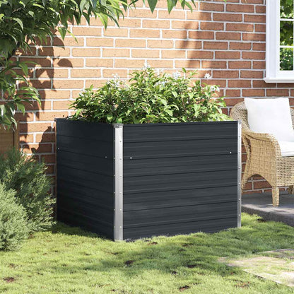 Hochbeet Anthrazit 100 x 100 x 77 cm Verzinkter Stahl