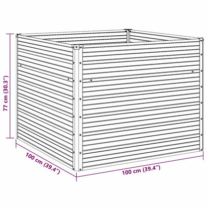 Hochbeet Anthrazit 100 x 100 x 77 cm Verzinkter Stahl