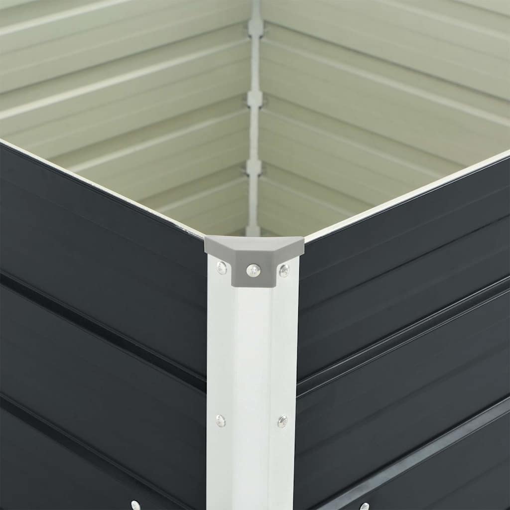 Hochbeet Anthrazit 100 x 100 x 77 cm Verzinkter Stahl