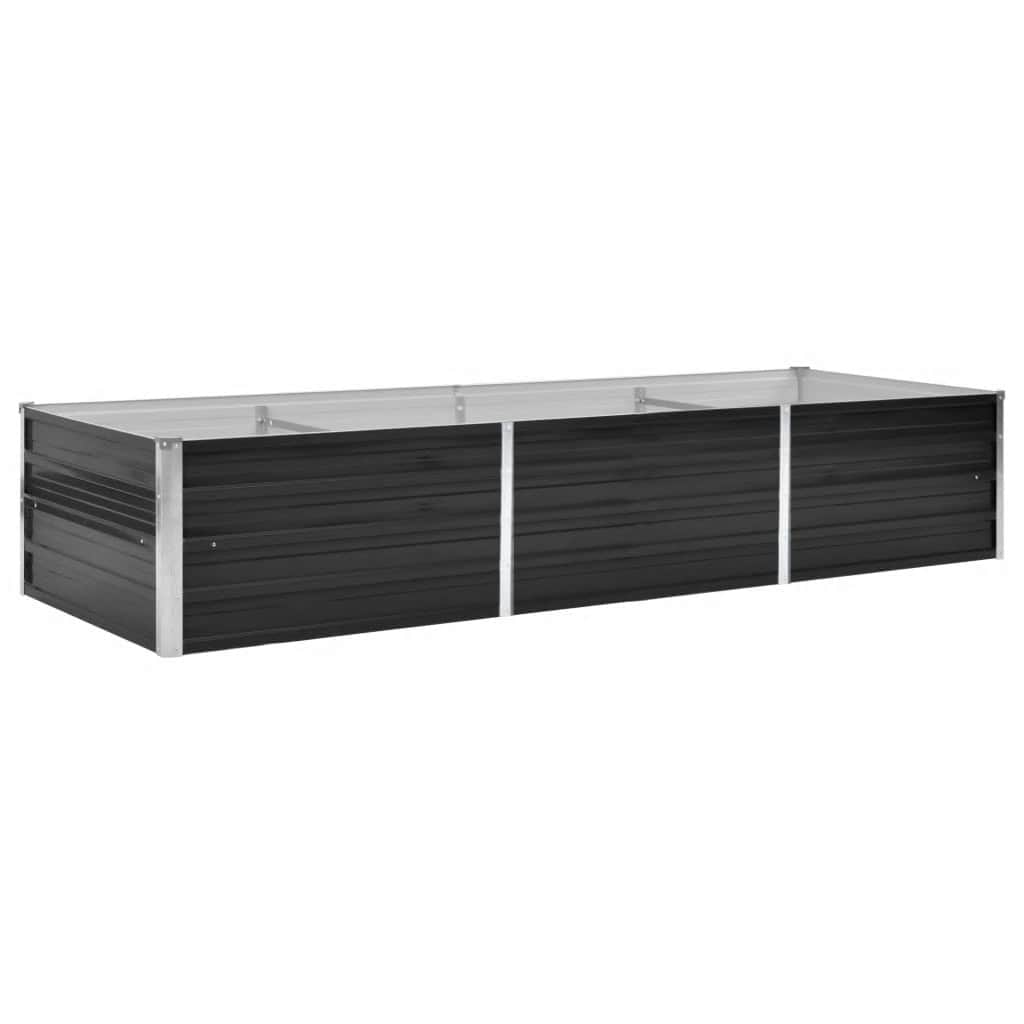 Plate-bande surélevée de jardin anthracite 240 x 80 x 45 cm en acier galvanisé