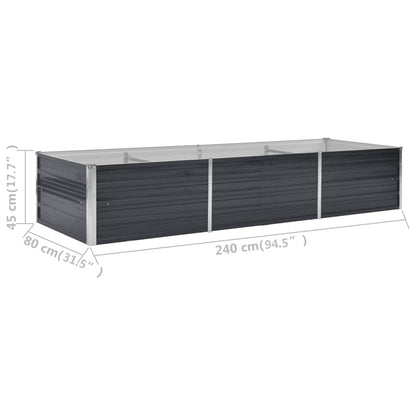 Garten-Hochbeet Anthrazit 240 x 80 x 45 cm Verzinkter Stahl