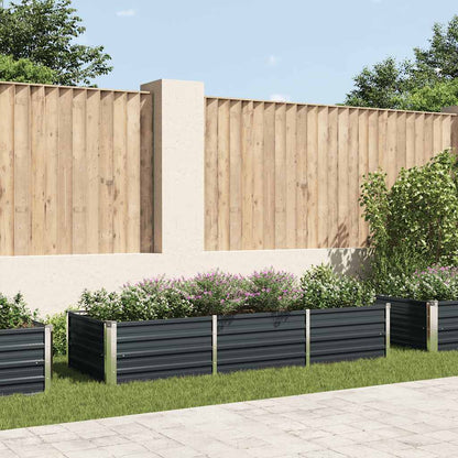 Garten-Hochbeet Anthrazit 240 x 80 x 45 cm Verzinkter Stahl