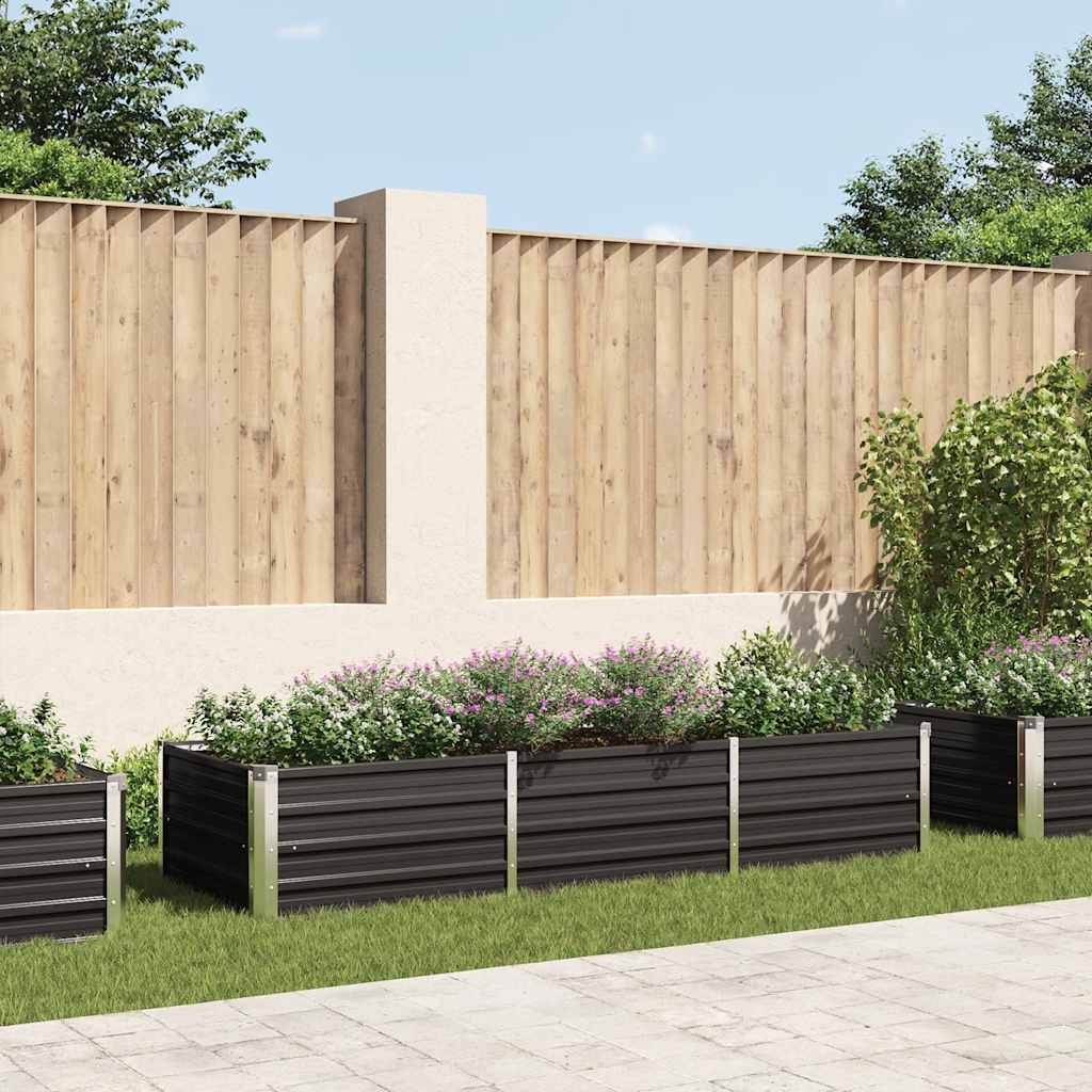 Plate-bande surélevée de jardin anthracite 240 x 80 x 45 cm en acier galvanisé