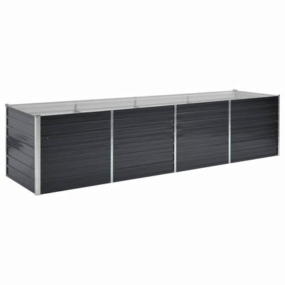 Garten-Hochbeet Anthrazit 320 x 80 x 77 cm Verzinkter Stahl
