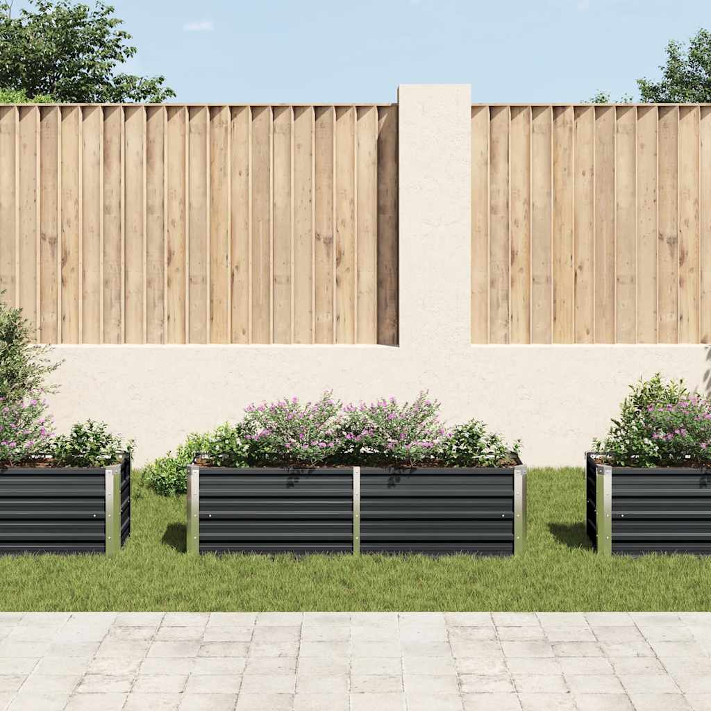 Garten-Hochbeet Anthrazit 160 x 40 x 45 cm Verzinkter Stahl