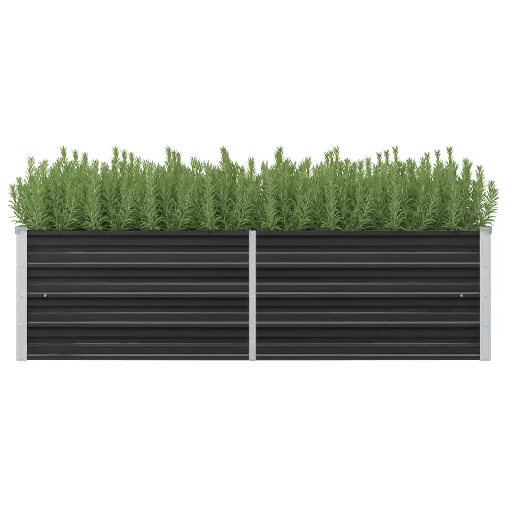 Plate-bande surélevée de jardin anthracite 160 x 40 x 45 cm en acier galvanisé