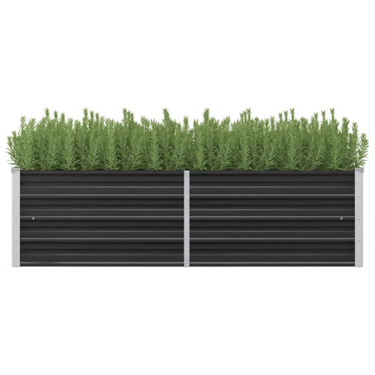 Plate-bande surélevée de jardin anthracite 160 x 40 x 45 cm en acier galvanisé