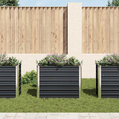 Garten-Hochbeet Anthrazit 100 x 40 x 77 cm Verzinkter Stahl