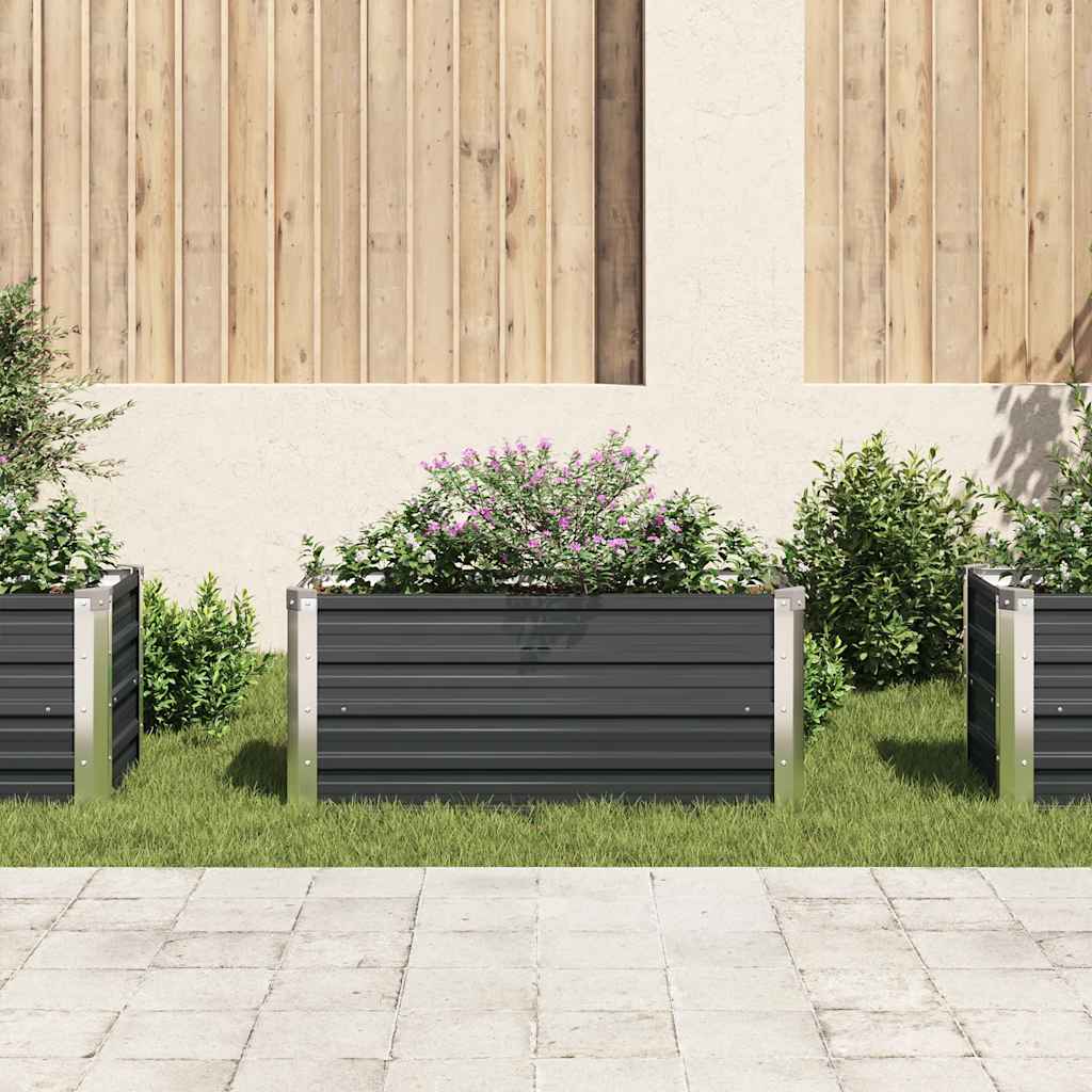 Garten-Hochbeet Anthrazit 100 x 40 x 45 cm Verzinkter Stahl