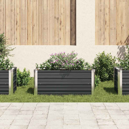 Garten-Hochbeet Anthrazit 100 x 40 x 45 cm Verzinkter Stahl