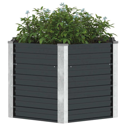 Garten-Hochbeet Anthrazit 129 x 129 x 77 cm Verzinkter Stahl