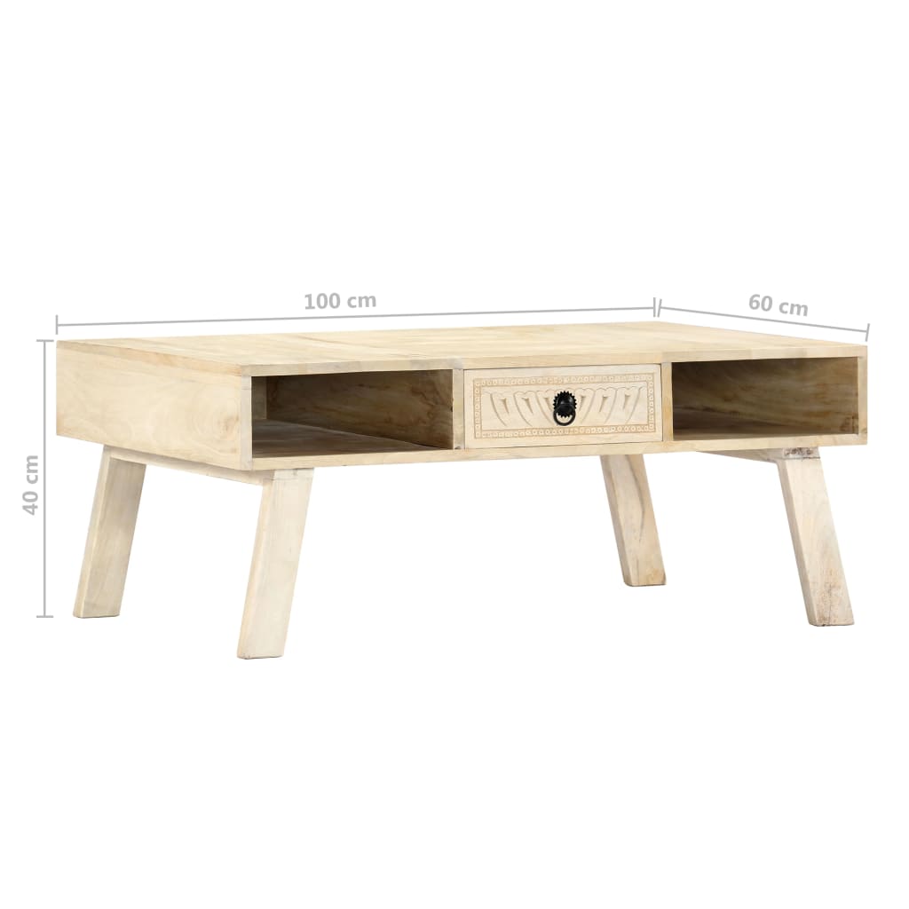 Coffee table 100×60×40 cm solid mango wood
