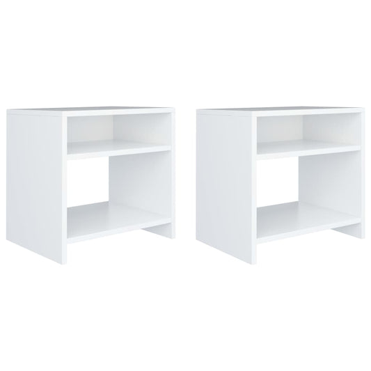 Bedside tables 2 pcs. White 40x30x40 cm wood material