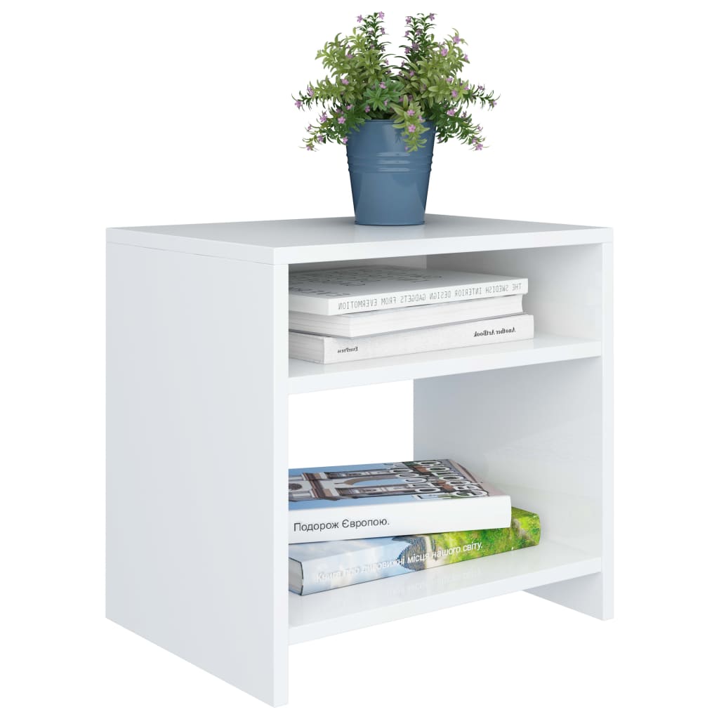 Bedside tables 2 pcs. White 40x30x40 cm wood material