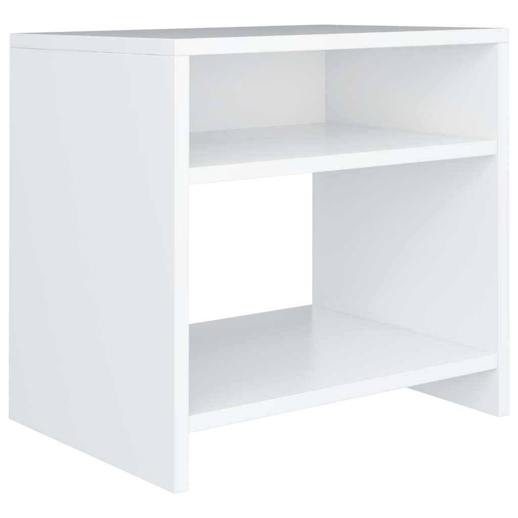 Bedside tables 2 pcs. White 40x30x40 cm wood material
