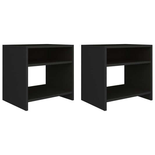 Tables de chevet 2 pcs. Noir 40x30x40 cm en bois
