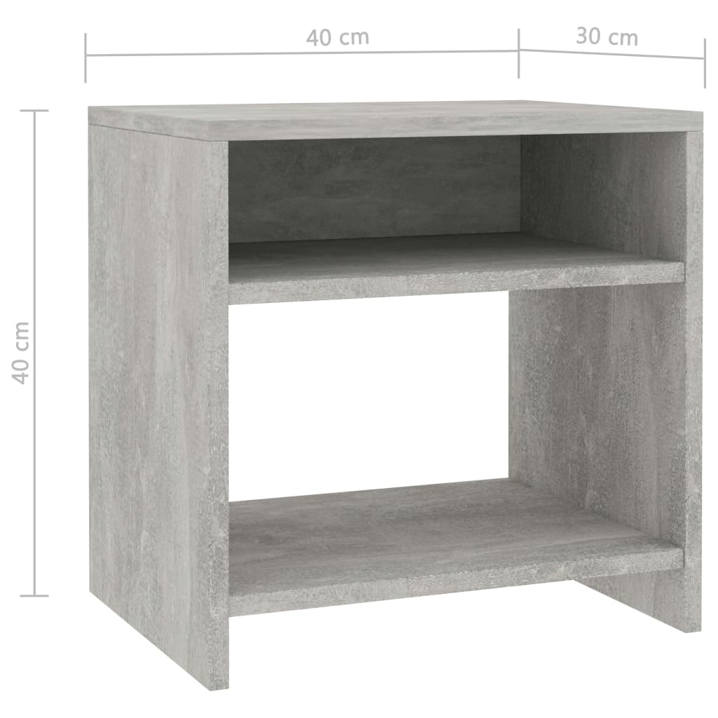 Table de chevet gris béton 40x30x40 cm en bois