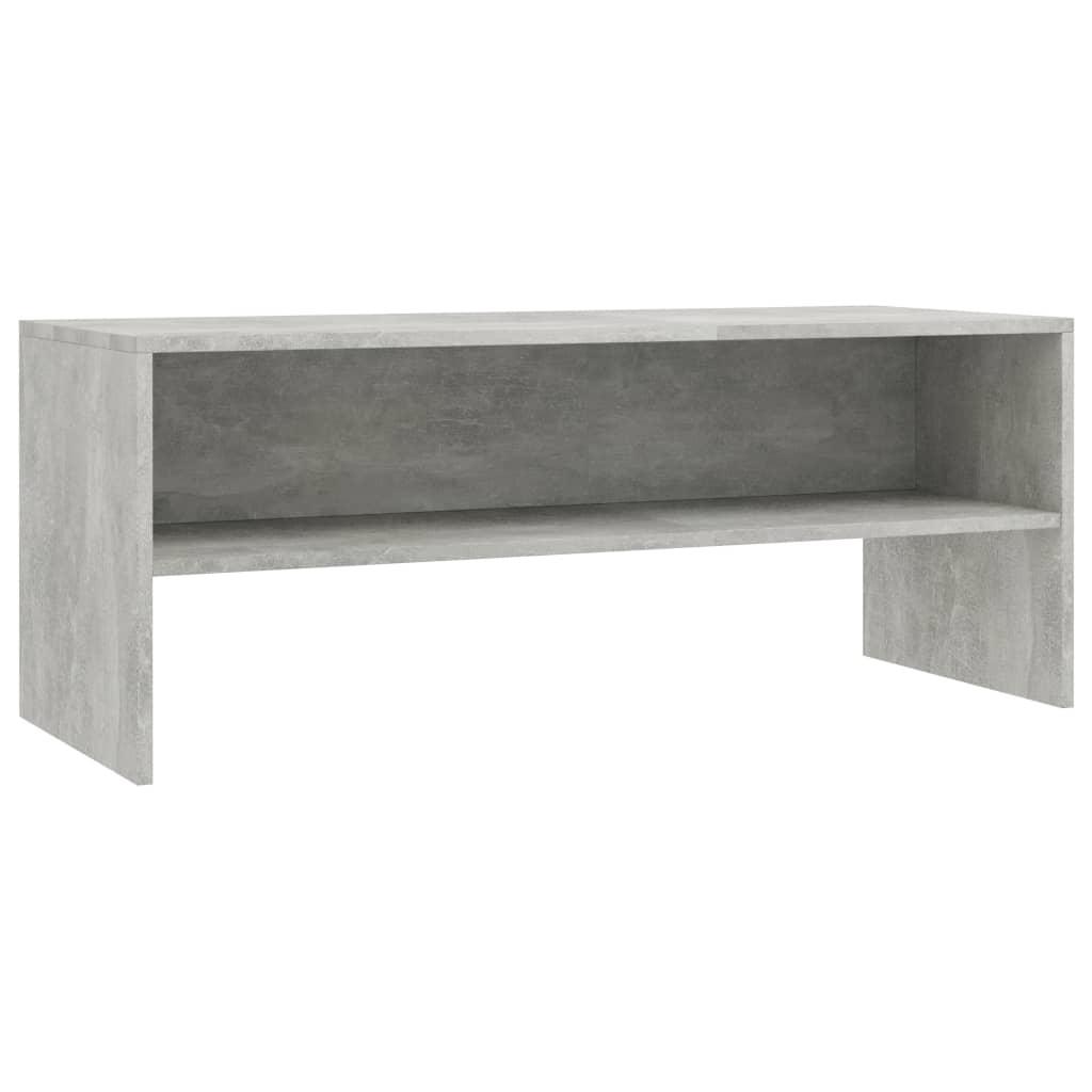 Meuble TV gris béton 100x40x40 cm en bois